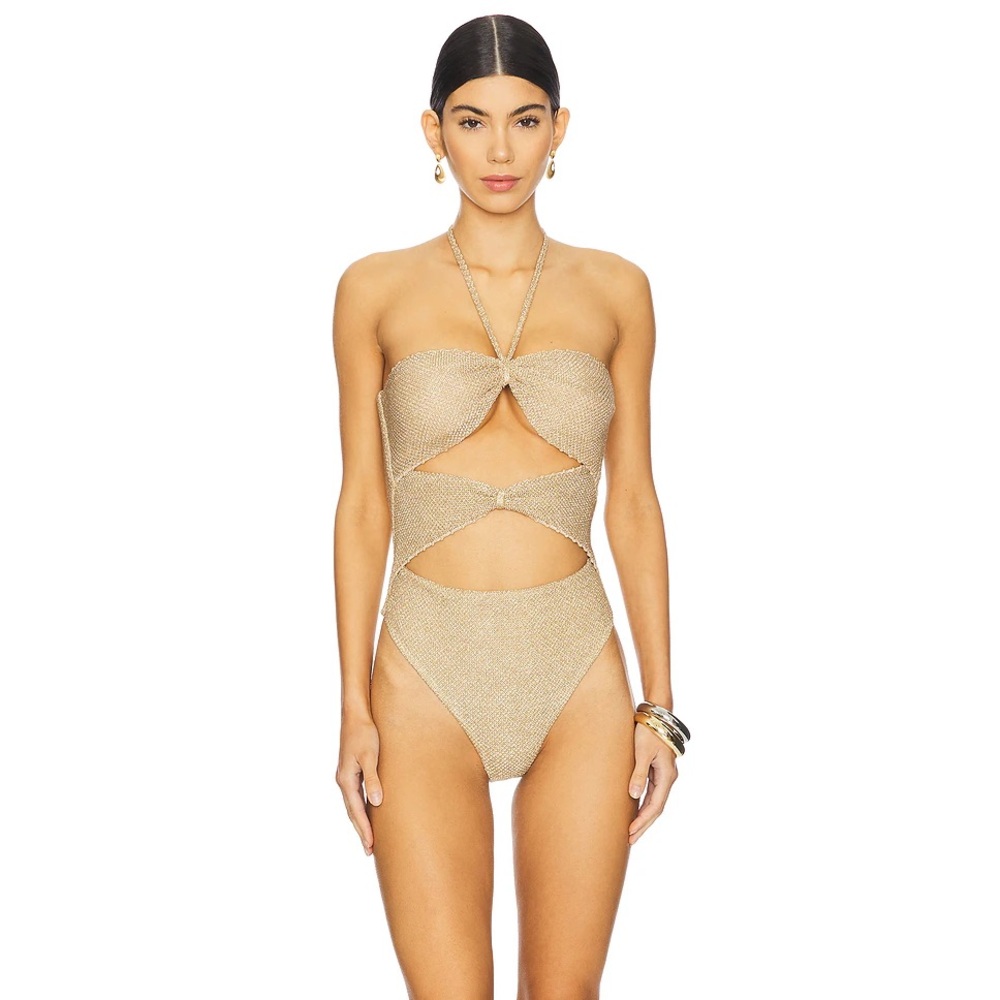 DEVON WINDSOR Gold One Piece Swimsuit